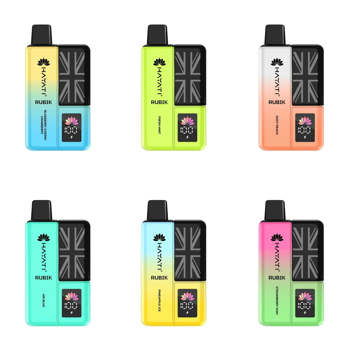 Hayati Rubik 7000+ Rechargeable Vape Kits with Smart Display – 7000 Puffs. 

